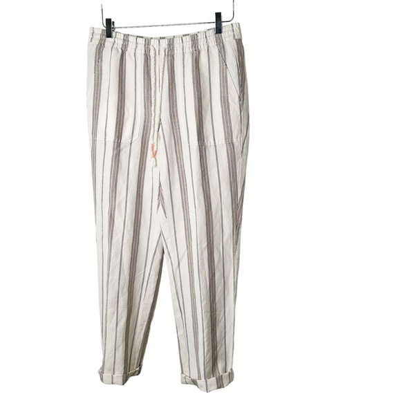 J. Jill Pants - J. Jill Linen Striped Drawstring Casual Pants Small